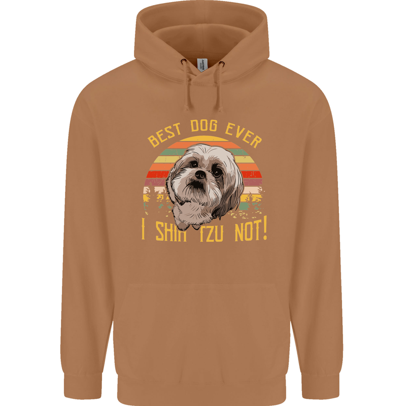 Best Dog Ever I Shih Tzu Not Funny Mens 80% Cotton Hoodie Caramel Latte