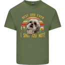 Best Dog Ever I Shih Tzu Not Funny Mens Cotton T-Shirt Tee Top Military Green