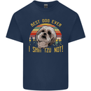 Best Dog Ever I Shih Tzu Not Funny Mens Cotton T-Shirt Tee Top Navy Blue