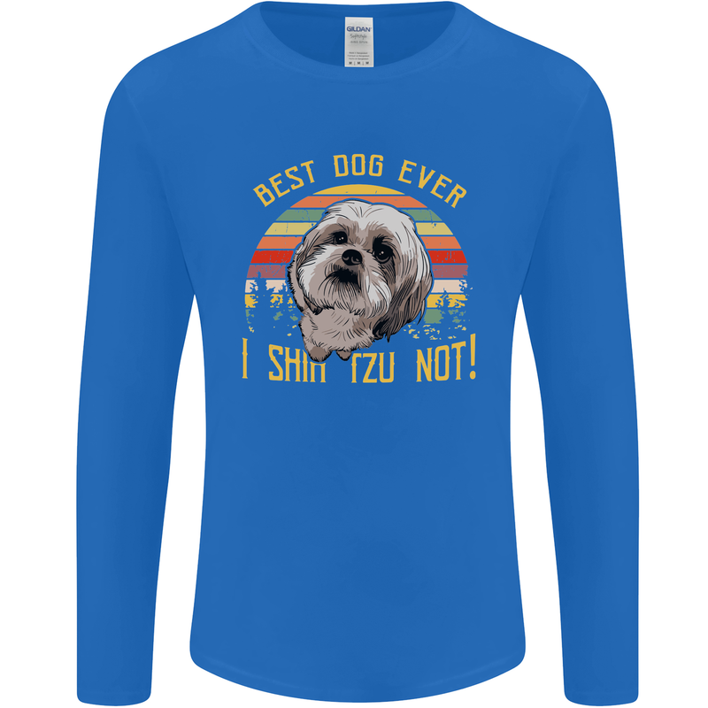 Best Dog Ever I Shih Tzu Not Funny Mens Long Sleeve T-Shirt Royal Blue