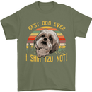 Best Dog Ever I Shih Tzu Not Funny Mens T-Shirt Cotton Gildan Military Green