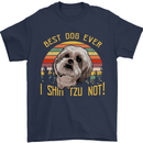 Best Dog Ever I Shih Tzu Not Funny Mens T-Shirt Cotton Gildan Navy Blue