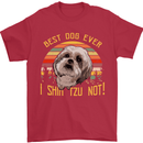 Best Dog Ever I Shih Tzu Not Funny Mens T-Shirt Cotton Gildan Red