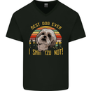 Best Dog Ever I Shih Tzu Not Funny Mens V-Neck Cotton T-Shirt Black