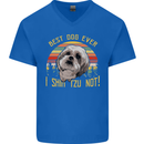Best Dog Ever I Shih Tzu Not Funny Mens V-Neck Cotton T-Shirt Royal Blue