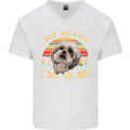 Best Dog Ever I Shih Tzu Not Funny Mens V-Neck Cotton T-Shirt White