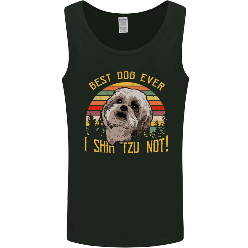 Best Dog Ever I Shih Tzu Not Funny Mens Vest Tank Top Black