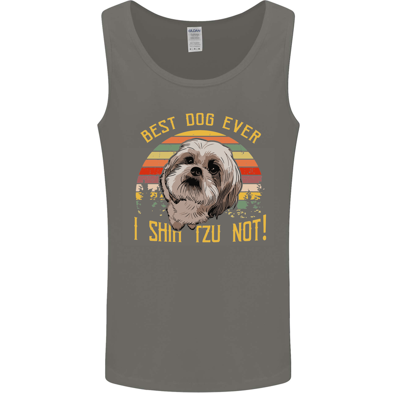 Best Dog Ever I Shih Tzu Not Funny Mens Vest Tank Top Charcoal