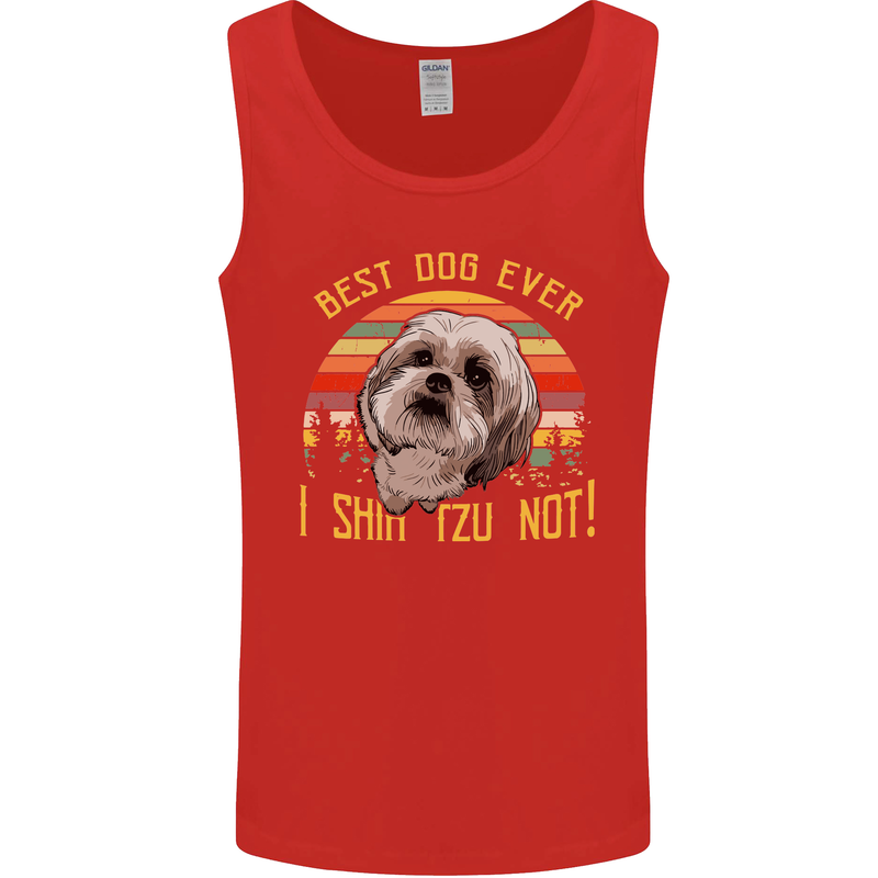 Best Dog Ever I Shih Tzu Not Funny Mens Vest Tank Top Red