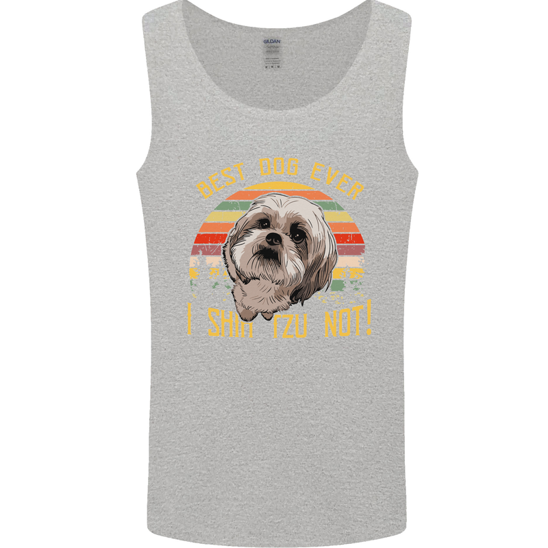 Best Dog Ever I Shih Tzu Not Funny Mens Vest Tank Top Sports Grey