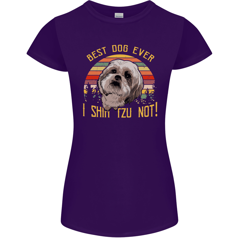 Best Dog Ever I Shih Tzu Not Funny Womens Petite Cut T-Shirt Purple