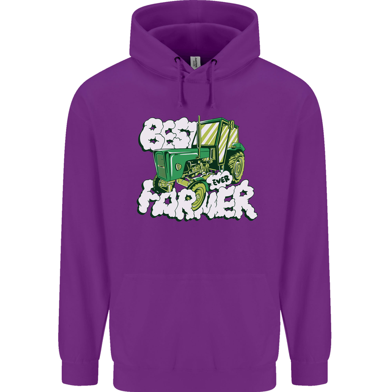 Best Farmer Ever Fathers Day Farming Childrens Kids Hoodie Purple