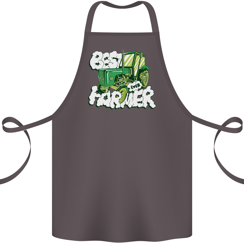 Best Farmer Ever Fathers Day Farming Cotton Apron 100% Organic Dark Grey