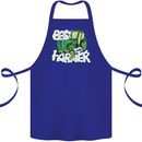 Best Farmer Ever Fathers Day Farming Cotton Apron 100% Organic Royal Blue