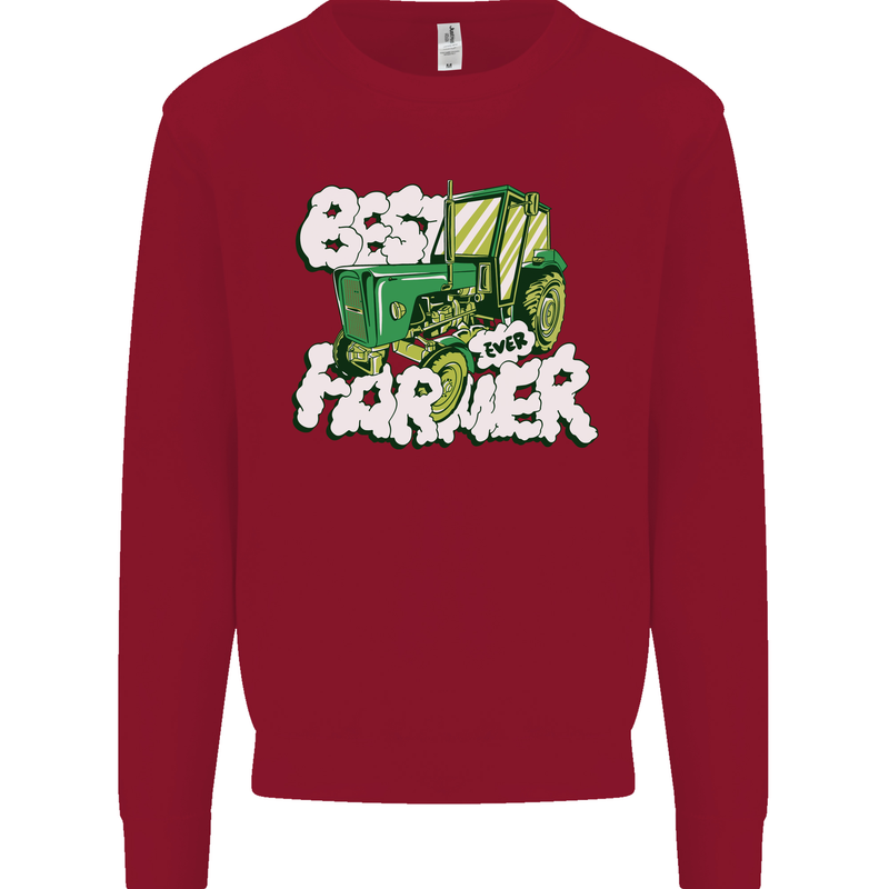 Best Farmer Ever Fathers Day Farming Kids Sweatshirt Jumper Red