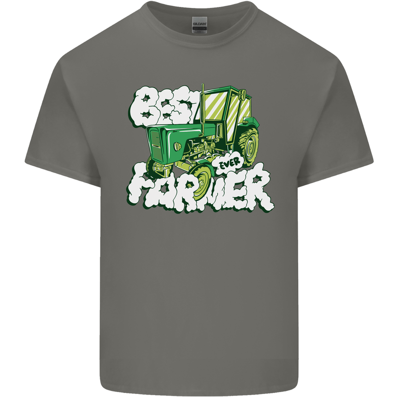 Best Farmer Ever Fathers Day Farming Kids T-Shirt Childrens Charcoal