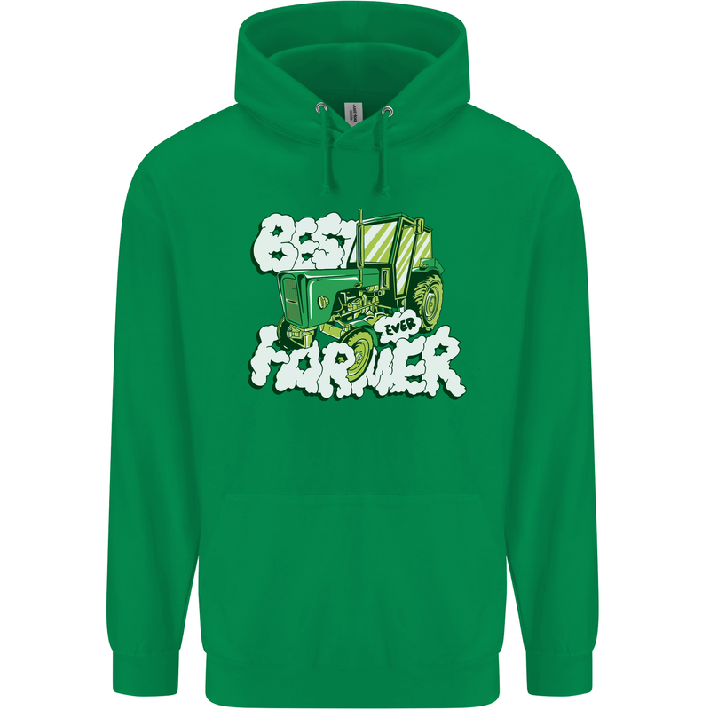 Best Farmer Ever Fathers Day Farming Mens 80% Cotton Hoodie Irish Green