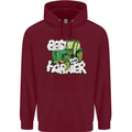 Best Farmer Ever Fathers Day Farming Mens 80% Cotton Hoodie Maroon