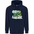 Best Farmer Ever Fathers Day Farming Mens 80% Cotton Hoodie Navy Blue