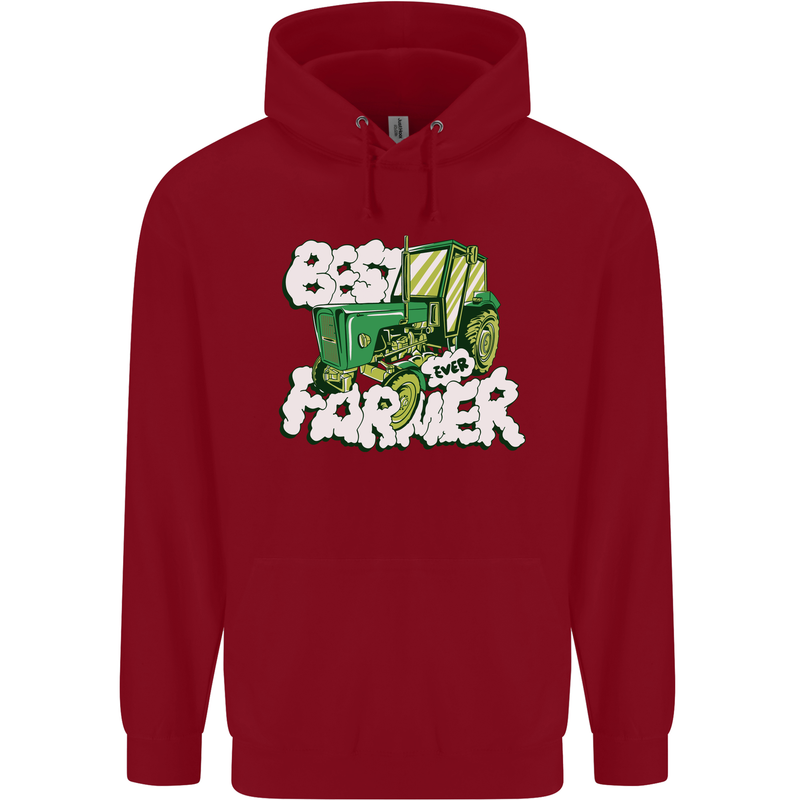 Best Farmer Ever Fathers Day Farming Mens 80% Cotton Hoodie Red