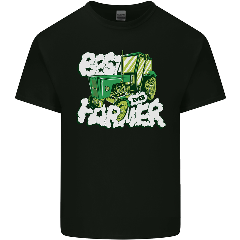 Best Farmer Ever Fathers Day Farming Mens Cotton T-Shirt Tee Top Black