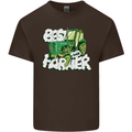 Best Farmer Ever Fathers Day Farming Mens Cotton T-Shirt Tee Top Dark Chocolate