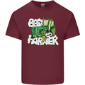 Best Farmer Ever Fathers Day Farming Mens Cotton T-Shirt Tee Top Maroon