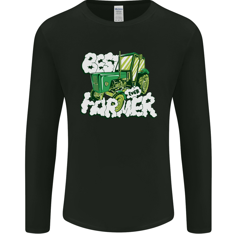 Best Farmer Ever Fathers Day Farming Mens Long Sleeve T-Shirt Black