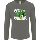 Best Farmer Ever Fathers Day Farming Mens Long Sleeve T-Shirt Charcoal