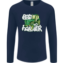 Best Farmer Ever Fathers Day Farming Mens Long Sleeve T-Shirt Navy Blue