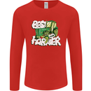 Best Farmer Ever Fathers Day Farming Mens Long Sleeve T-Shirt Red