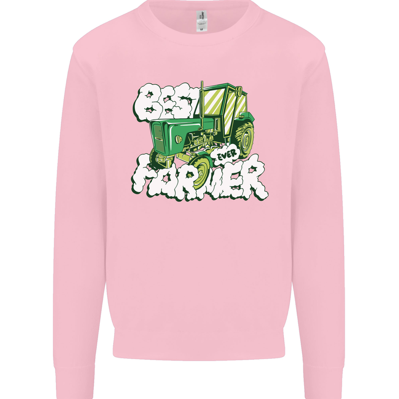 Best Farmer Ever Fathers Day Farming Mens Sweatshirt Jumper Light Pink