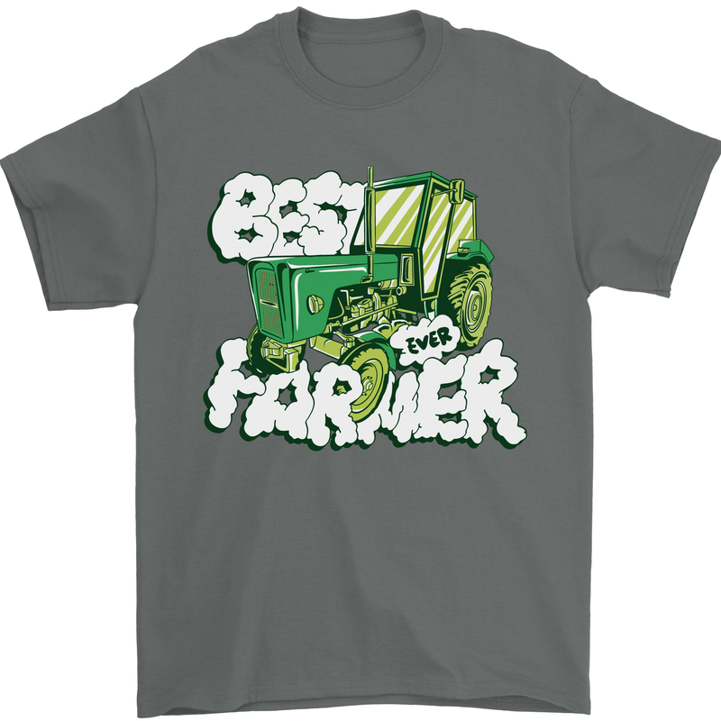 Best Farmer Ever Fathers Day Farming Mens T-Shirt 100% Cotton Charcoal