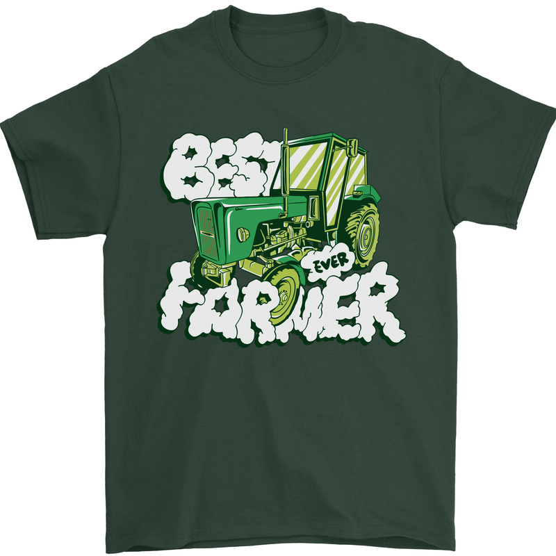 Best Farmer Ever Fathers Day Farming Mens T-Shirt 100% Cotton Forest Green