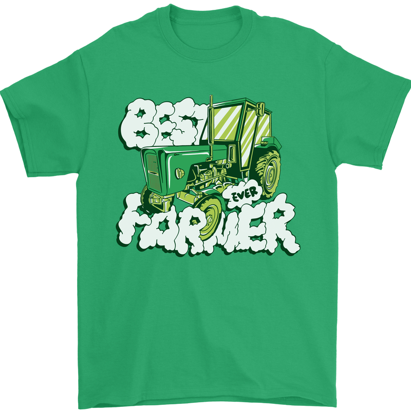 Best Farmer Ever Fathers Day Farming Mens T-Shirt 100% Cotton Irish Green