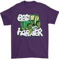 Best Farmer Ever Fathers Day Farming Mens T-Shirt 100% Cotton Purple