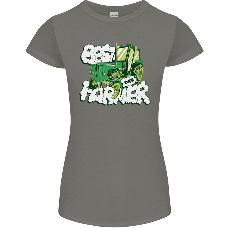 Best Farmer Ever Fathers Day Farming Womens Petite Cut T-Shirt Charcoal