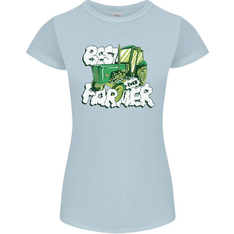 Best Farmer Ever Fathers Day Farming Womens Petite Cut T-Shirt Light Blue