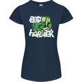 Best Farmer Ever Fathers Day Farming Womens Petite Cut T-Shirt Navy Blue