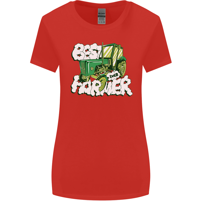 Best Farmer Ever Fathers Day Farming Womens Wider Cut T-Shirt Red