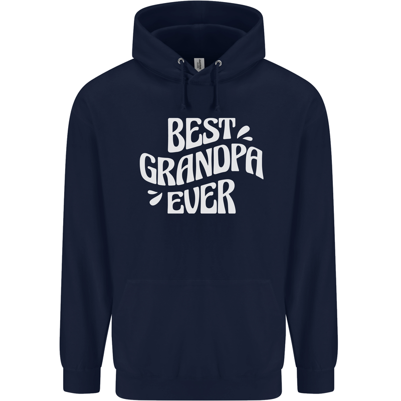 Best Grandpa Ever Grandparents Day Childrens Kids Hoodie Navy Blue