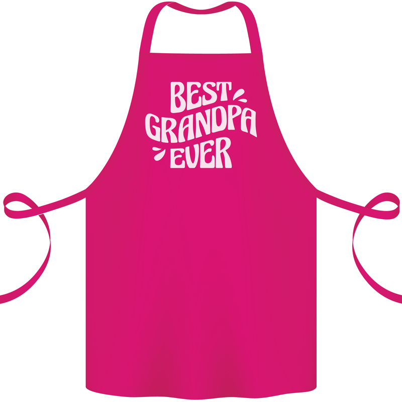 Best Grandpa Ever Grandparents Day Cotton Apron 100% Organic Pink