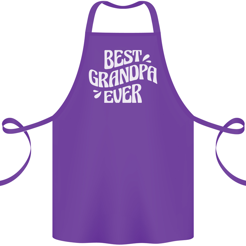 Best Grandpa Ever Grandparents Day Cotton Apron 100% Organic Purple