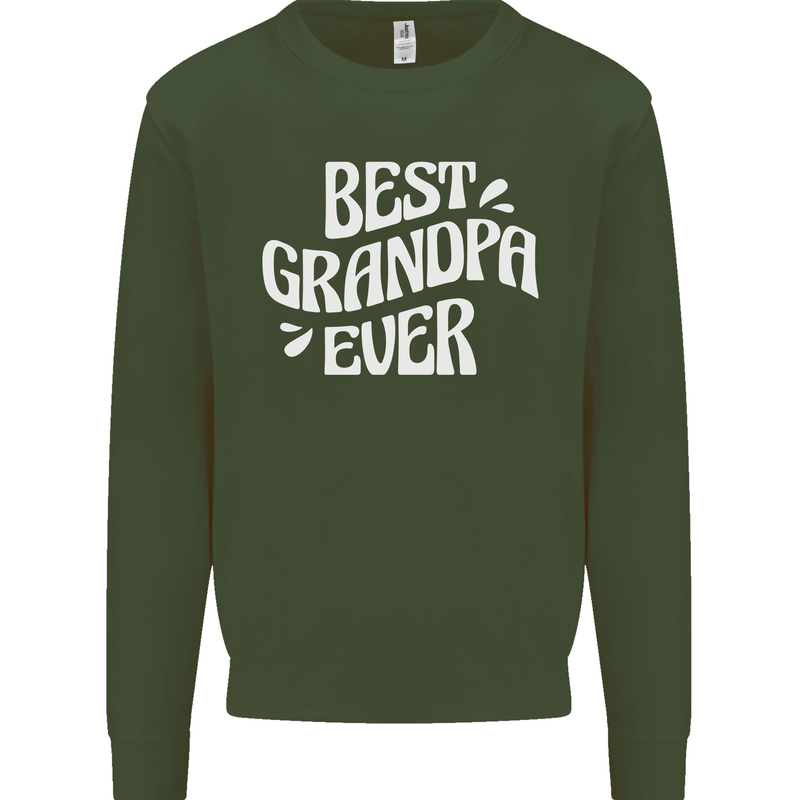 Best Grandpa Ever Grandparents Day Kids Sweatshirt Jumper Forest Green