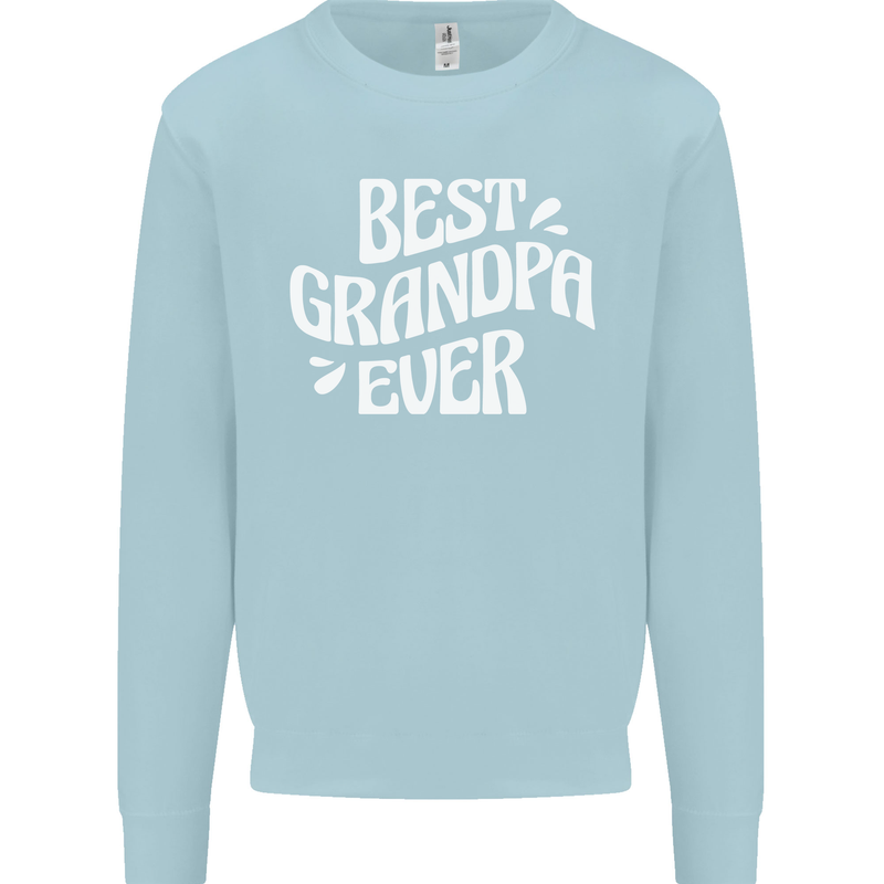 Best Grandpa Ever Grandparents Day Kids Sweatshirt Jumper Light Blue