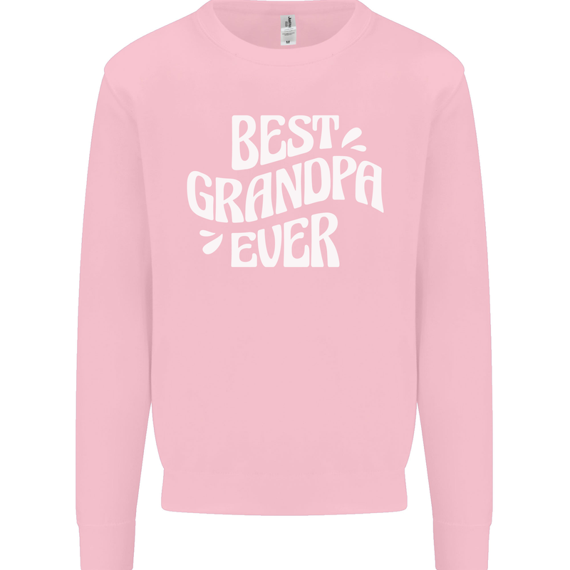 Best Grandpa Ever Grandparents Day Kids Sweatshirt Jumper Light Pink