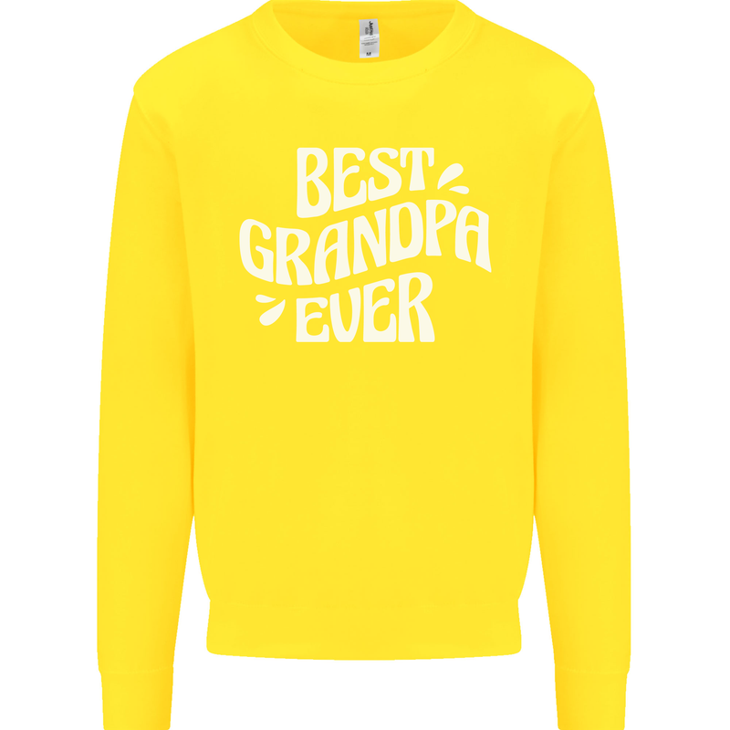 Best Grandpa Ever Grandparents Day Kids Sweatshirt Jumper Yellow