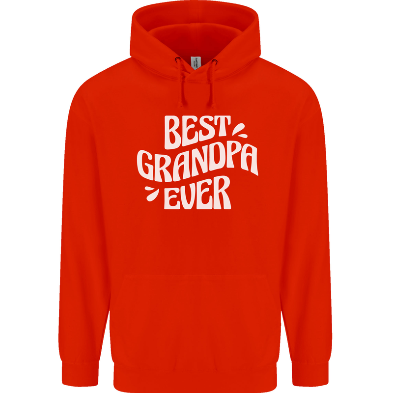 Best Grandpa Ever Grandparents Day Mens 80% Cotton Hoodie Bright Red