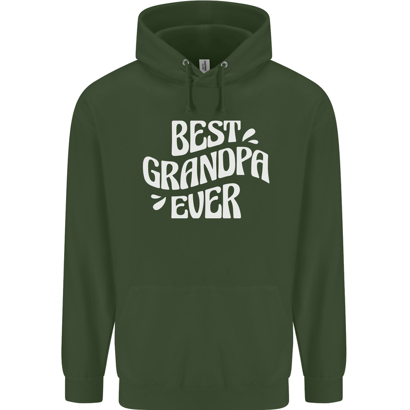 Best Grandpa Ever Grandparents Day Mens 80% Cotton Hoodie Forest Green