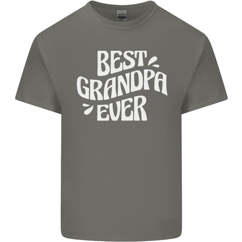 Best Grandpa Ever Grandparents Day Mens Cotton T-Shirt Tee Top Charcoal